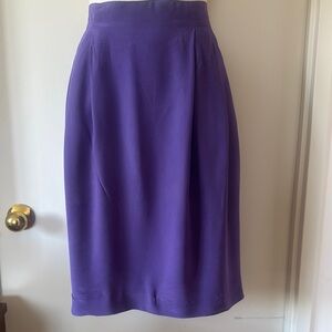 💕Vintage Alfred Sung Purple Silk Skirt 8 EUC